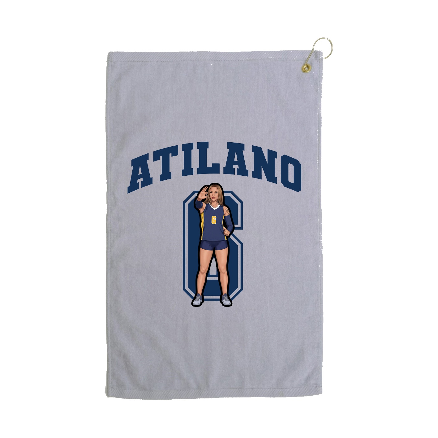 Golf Towel — Number in Grey