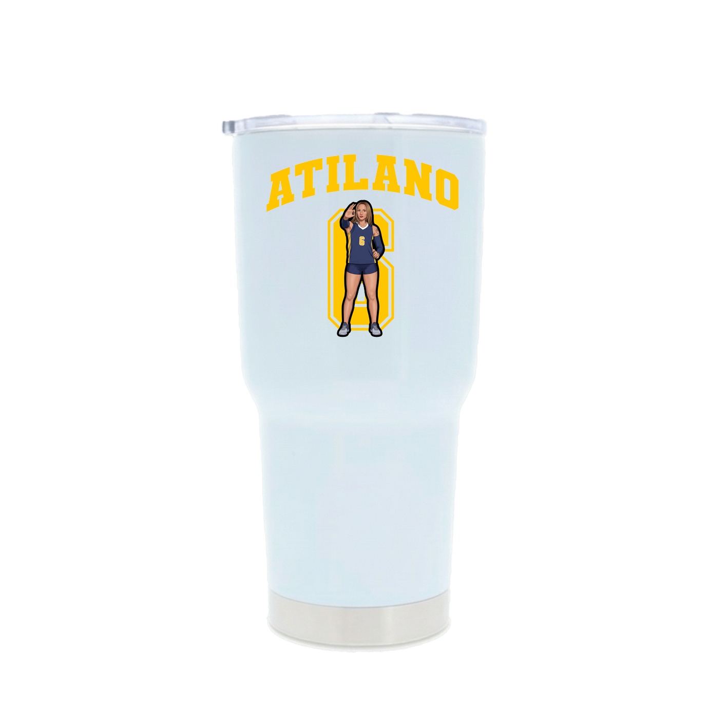 30oz Stainless Steel Tumbler — Number in White