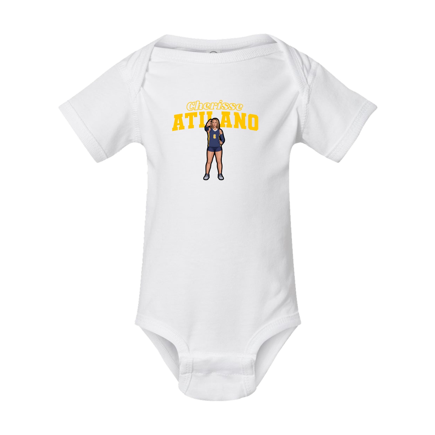 Baby Onesie — Name Arch in White