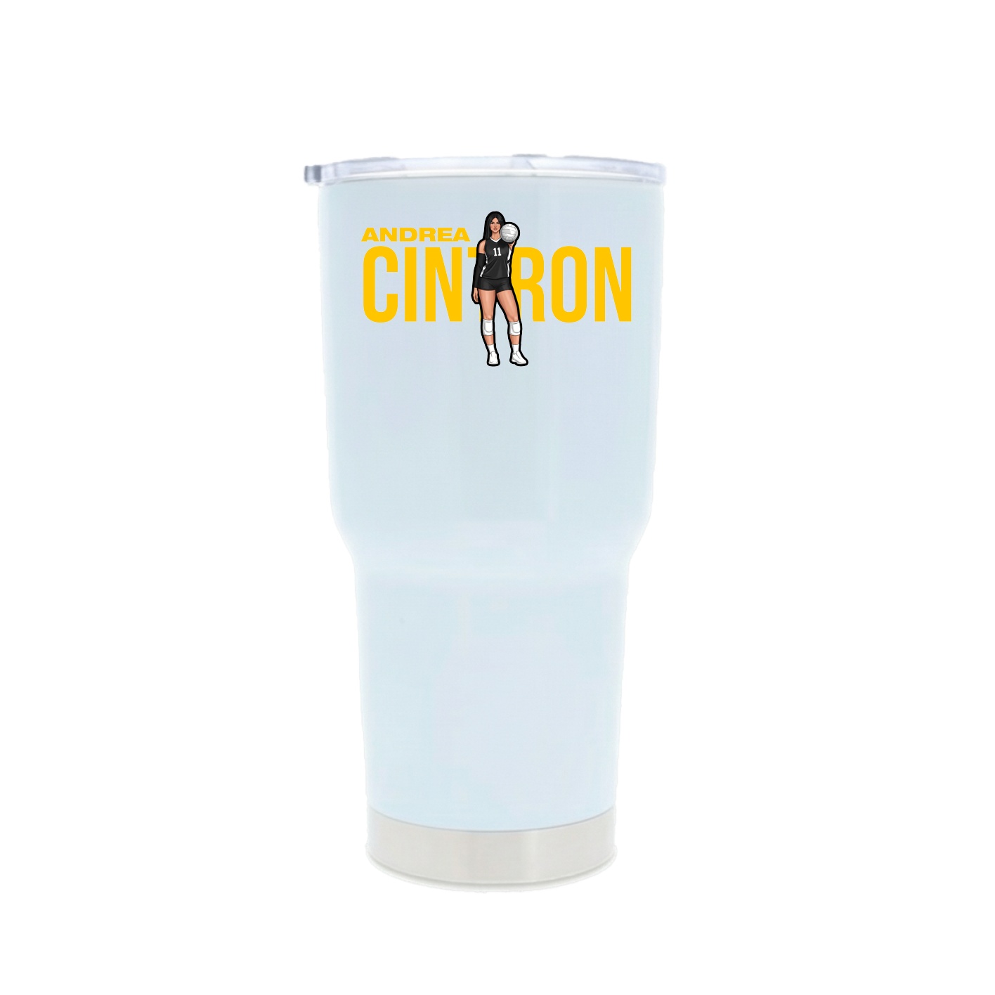 30oz Stainless Steel Tumbler — Player Name in White