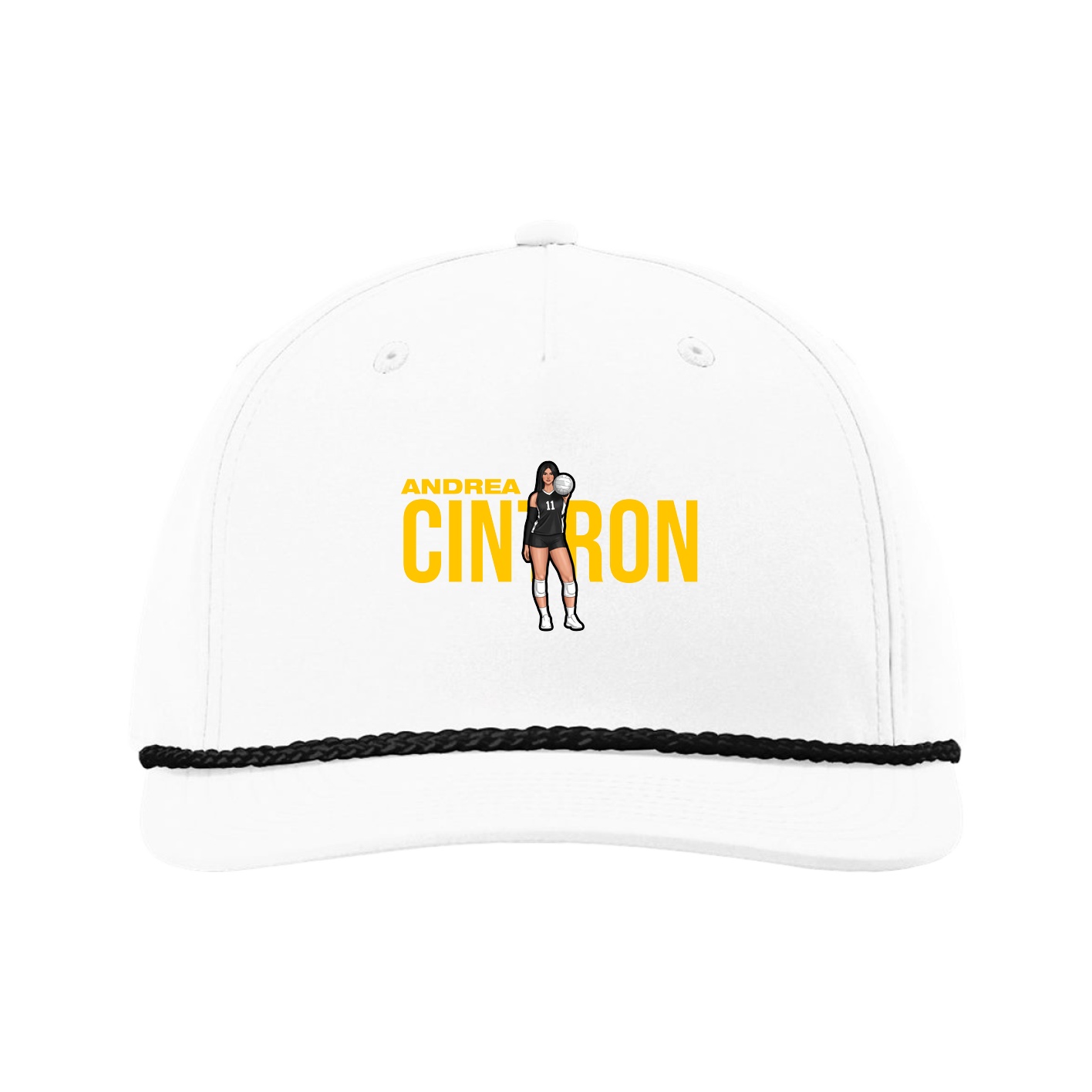 Five-Panel Classic Rope Cap — Player Name in White