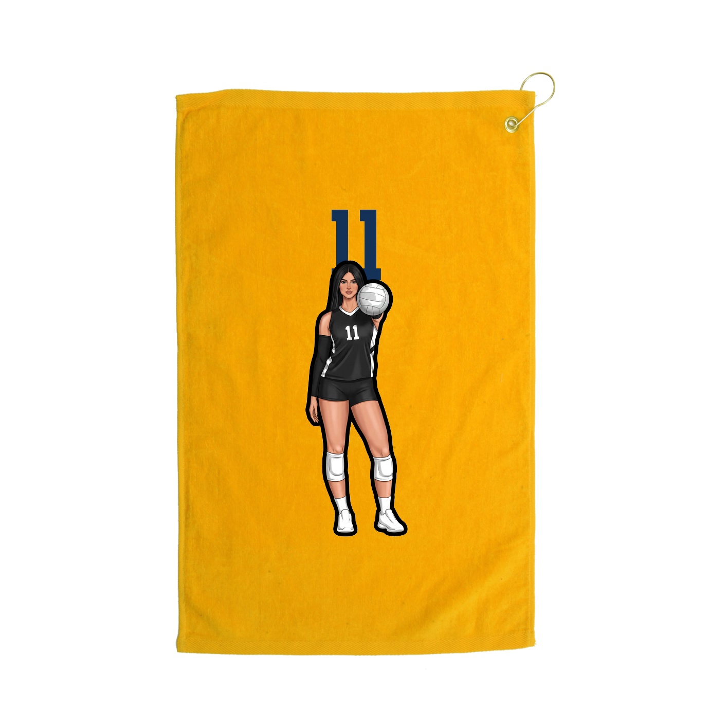 Golf Towel — Number Top in Gold