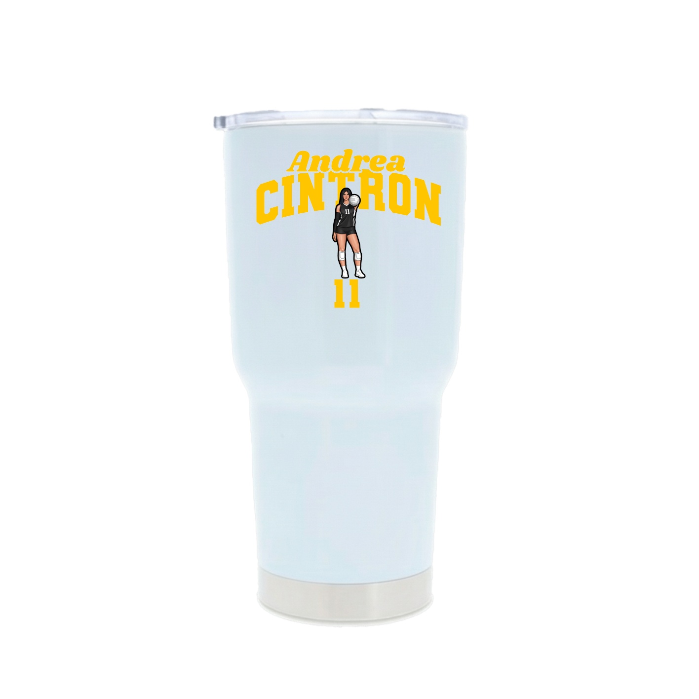 30oz Stainless Steel Tumbler — Signature Arch in White