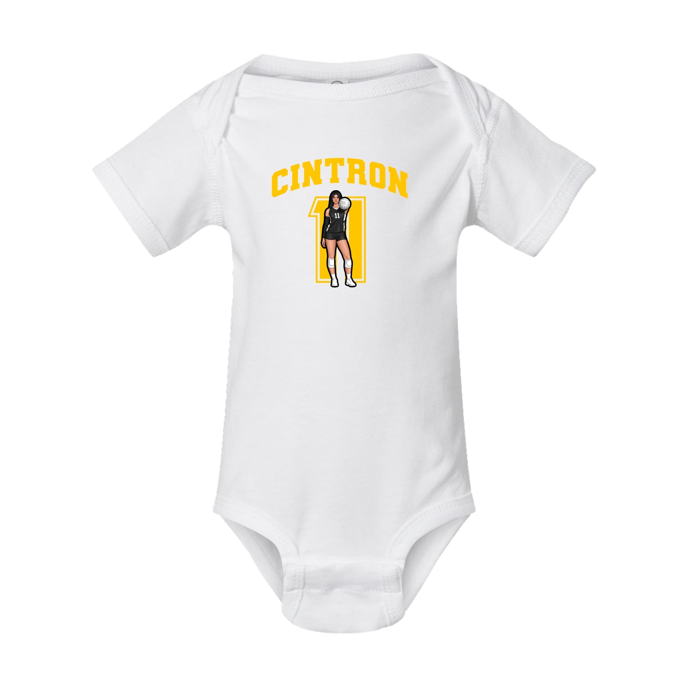 Baby Onesie — Number in White