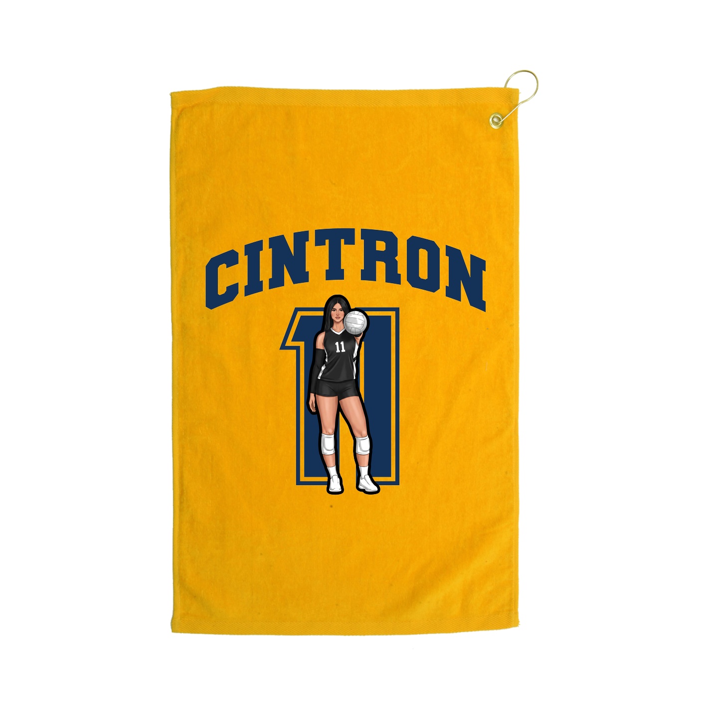 Golf Towel — Number in Gold
