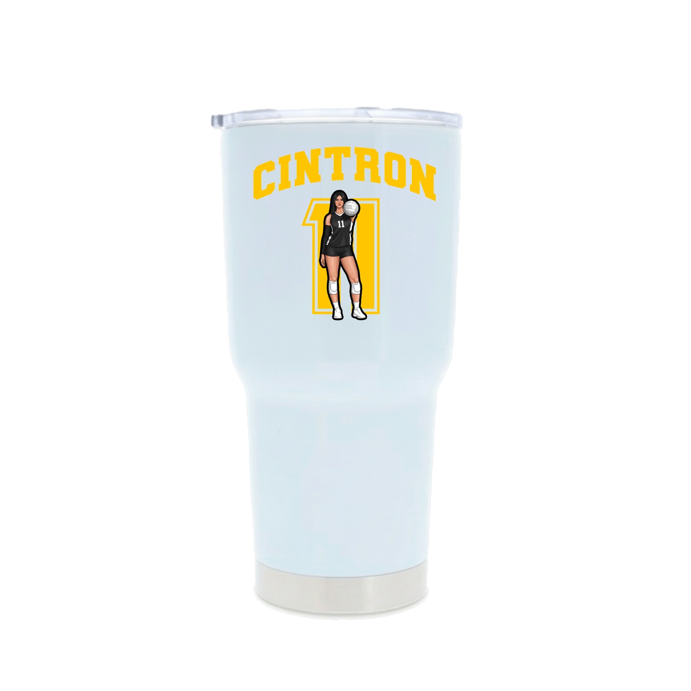 30oz Stainless Steel Tumbler — Number in White