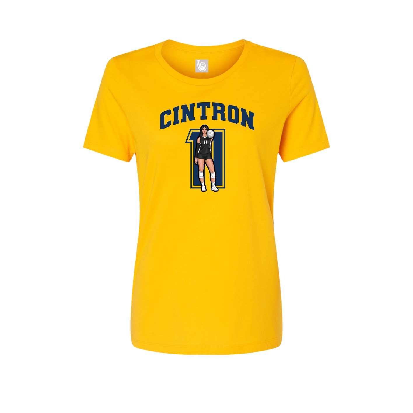 Fitted Women's Tee — Number in Gold