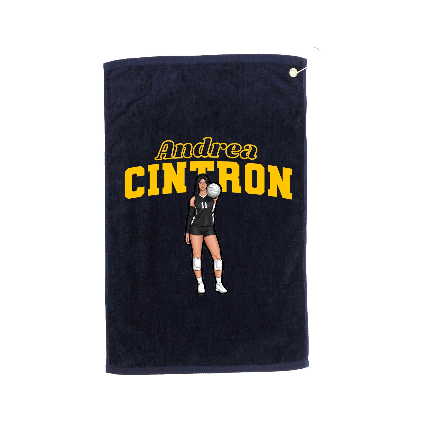Golf Towel — Name Arch in Navy