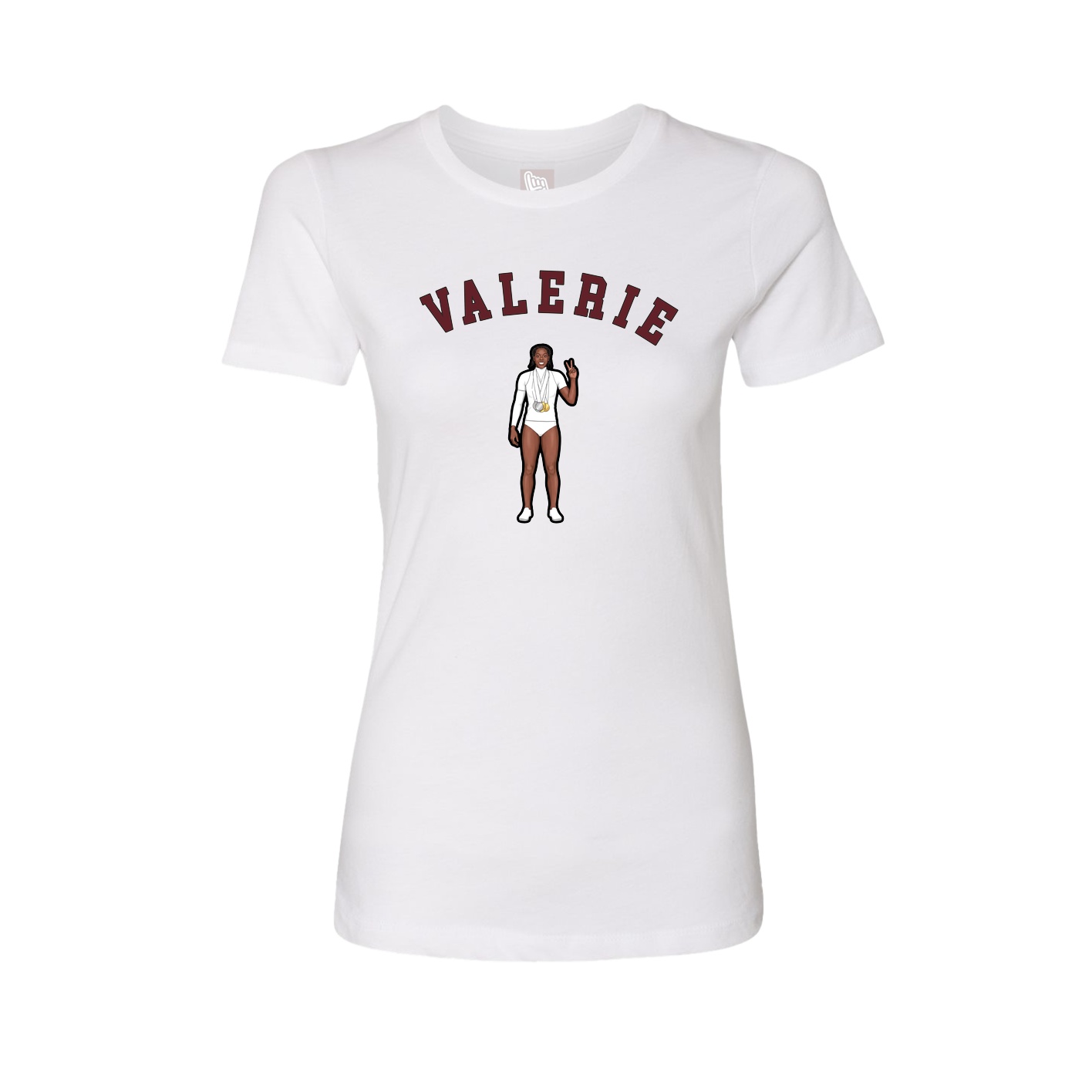 Fitted Women's Tee — Shirsey Arch in White