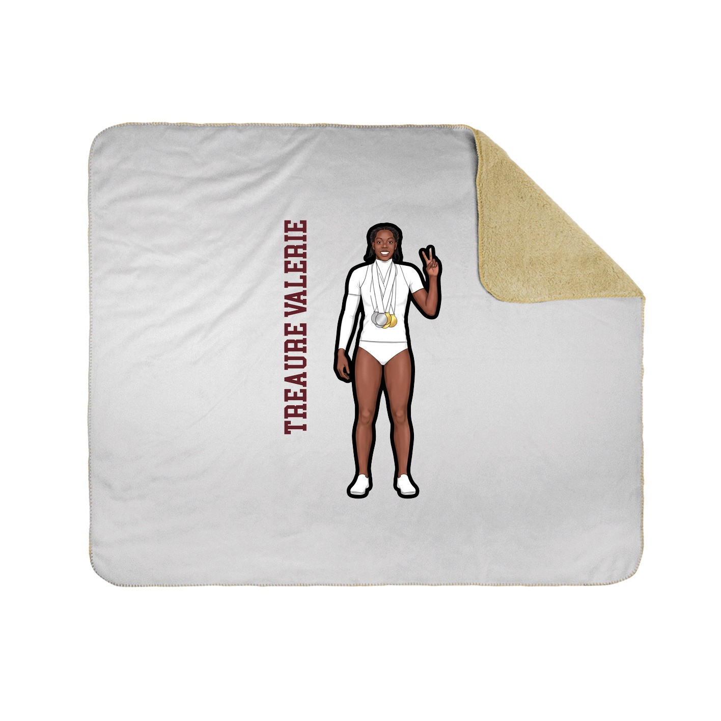 Throw Blanket — Name Vertical in White