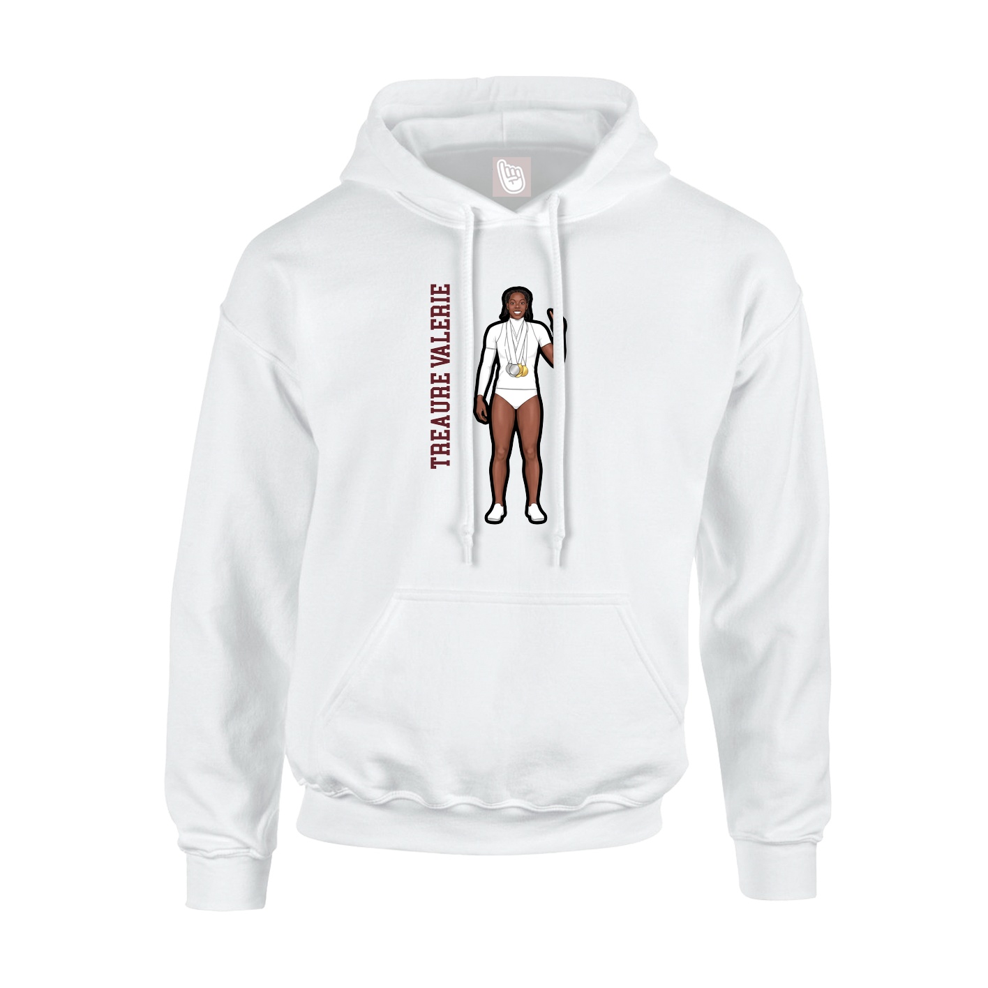 Youth Hoodie — Name Vertical in White