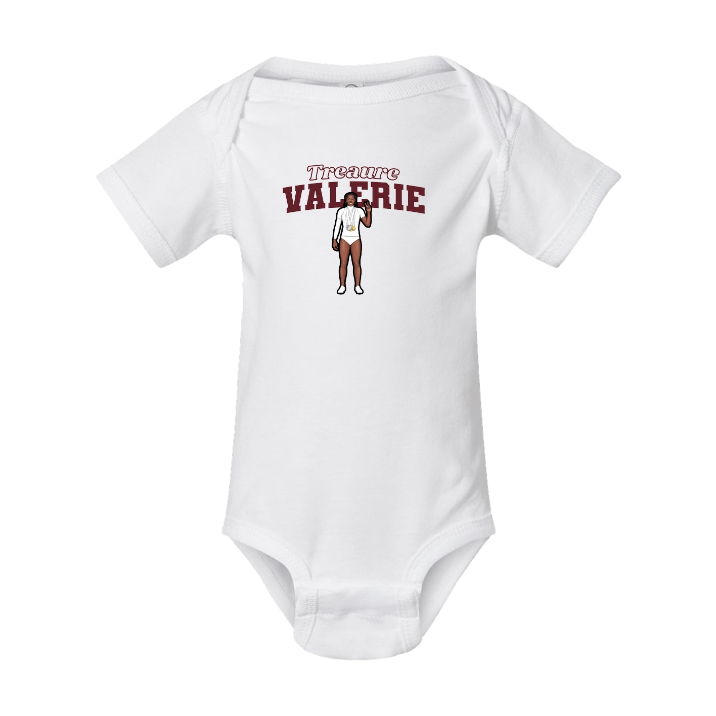 Baby Onesie — Name Arch in White