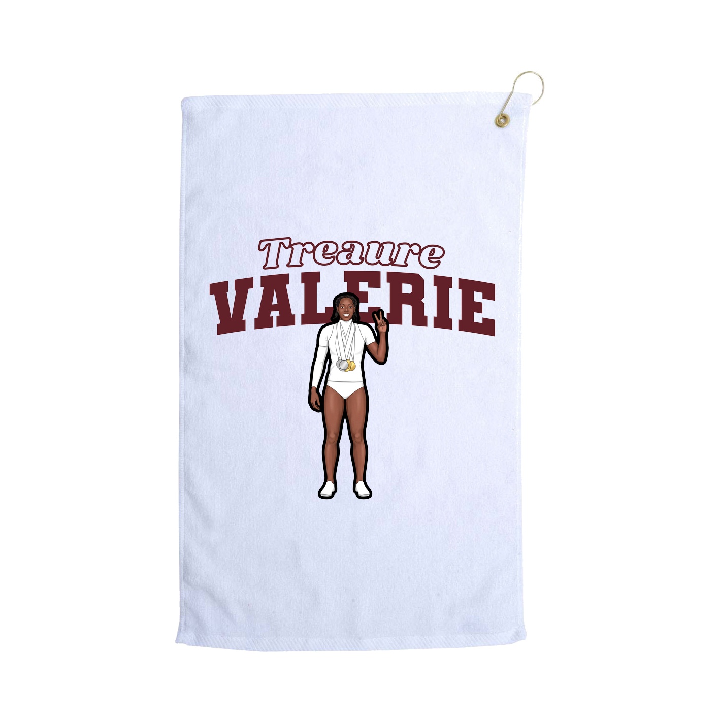 Golf Towel — Name Arch in White