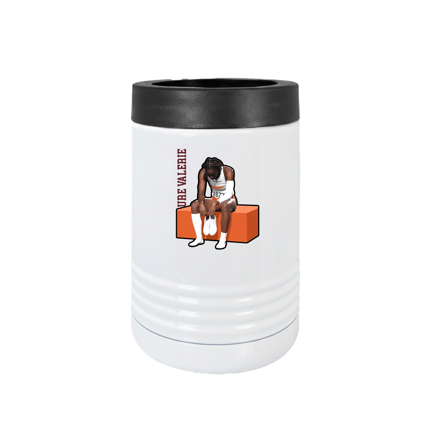 Beverage Holder — Name Vertical in White