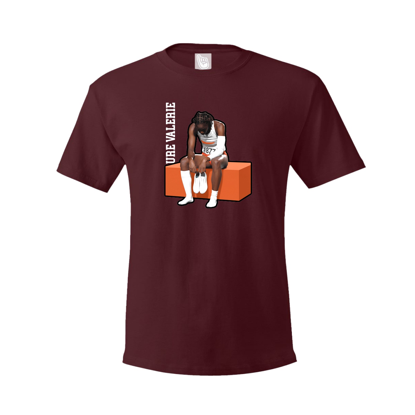 Youth Tee — Name Vertical in Maroon