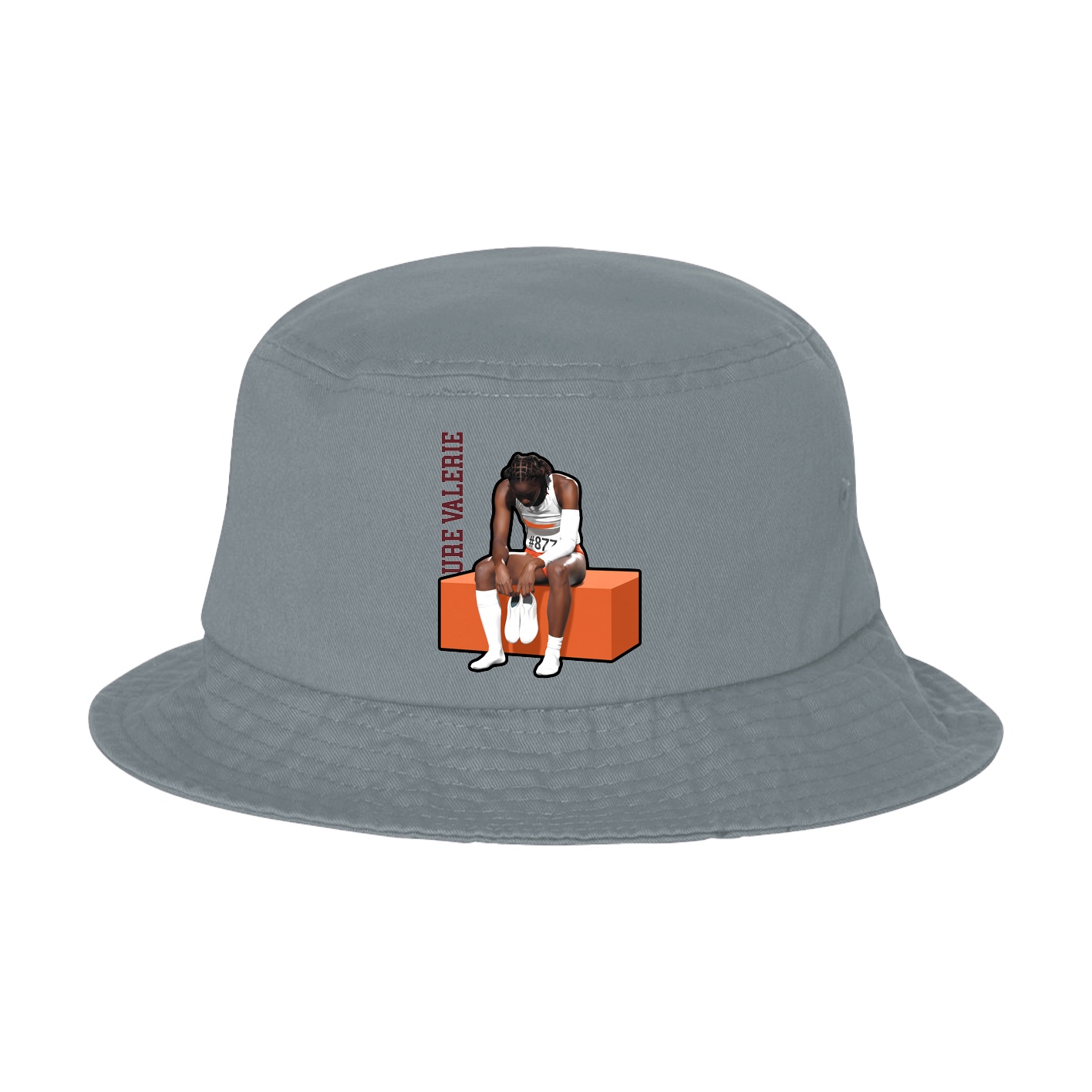 Bucket Cap — Name Vertical in Grey
