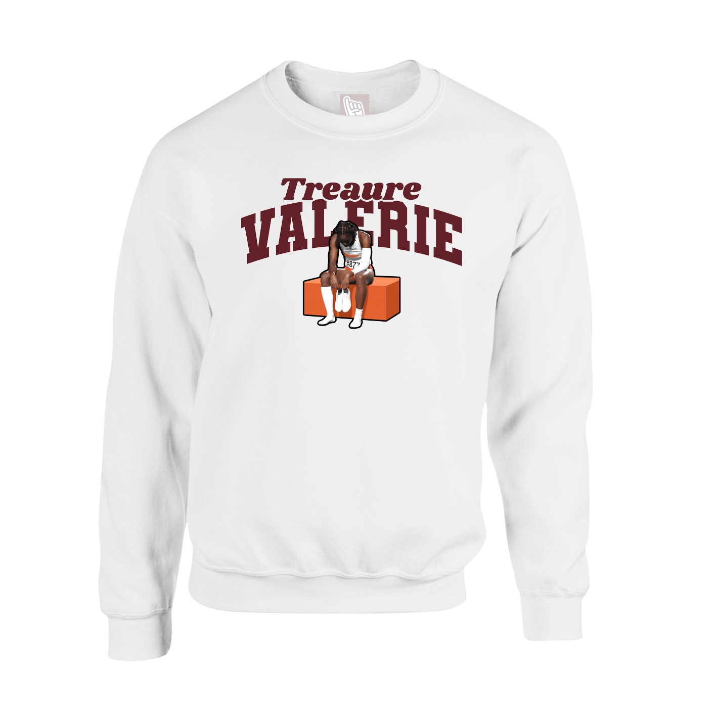Fleece Crew — Signature Arch in White