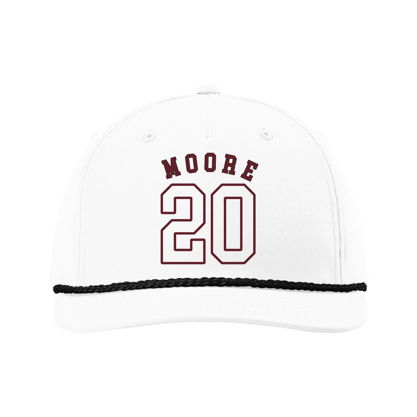 Five-Panel Classic Rope Cap — Shirsey Arch in White
