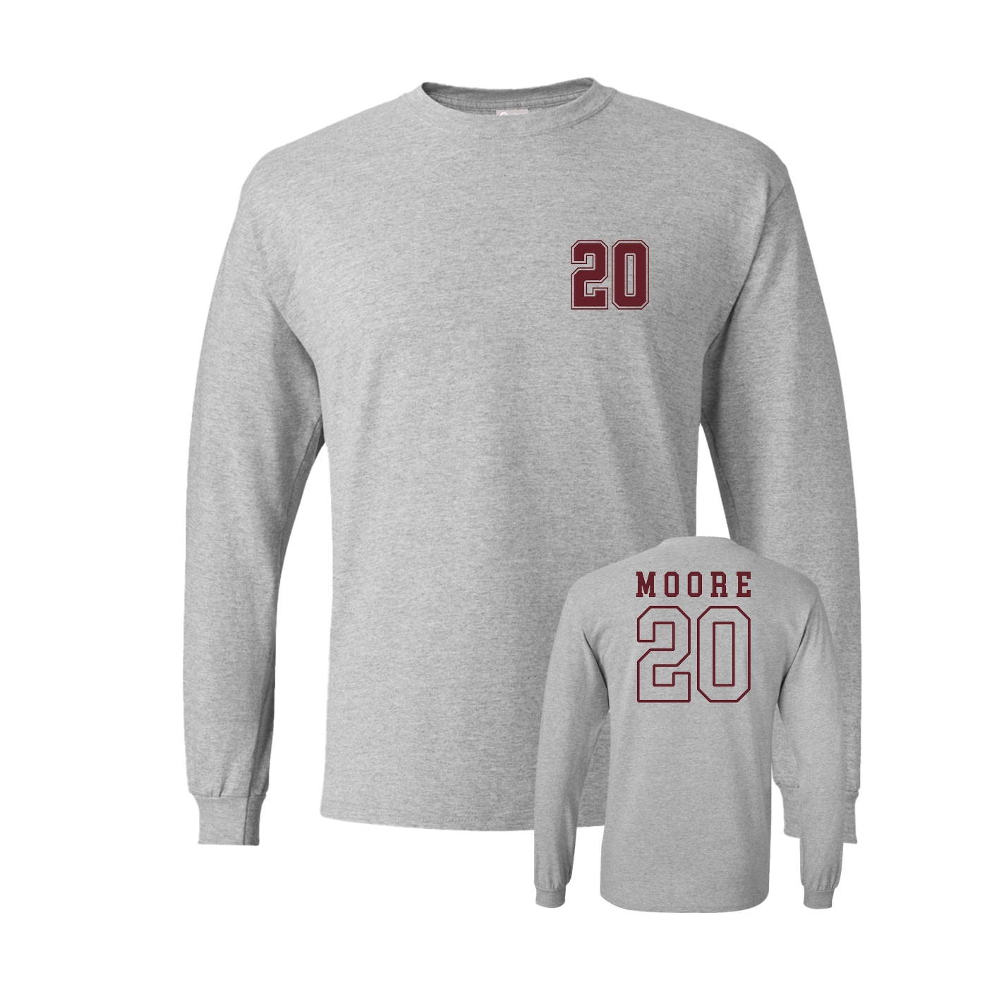 Long Sleeve Tee — Chest Back in Grey