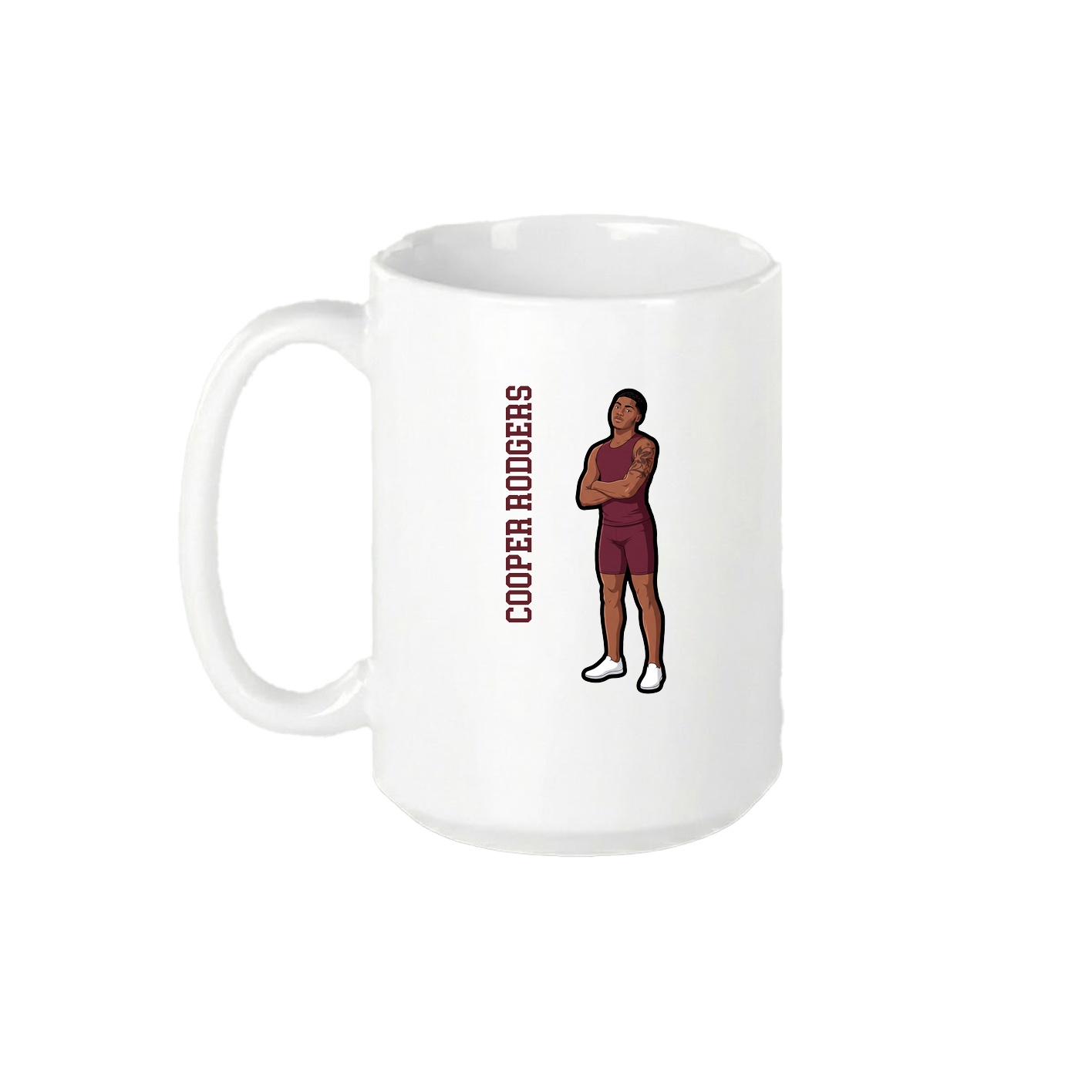 15oz Coffee Mug — Name Vertical in White