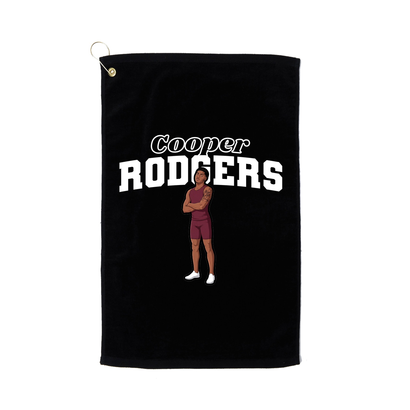 Golf Towel — Name Arch in Black