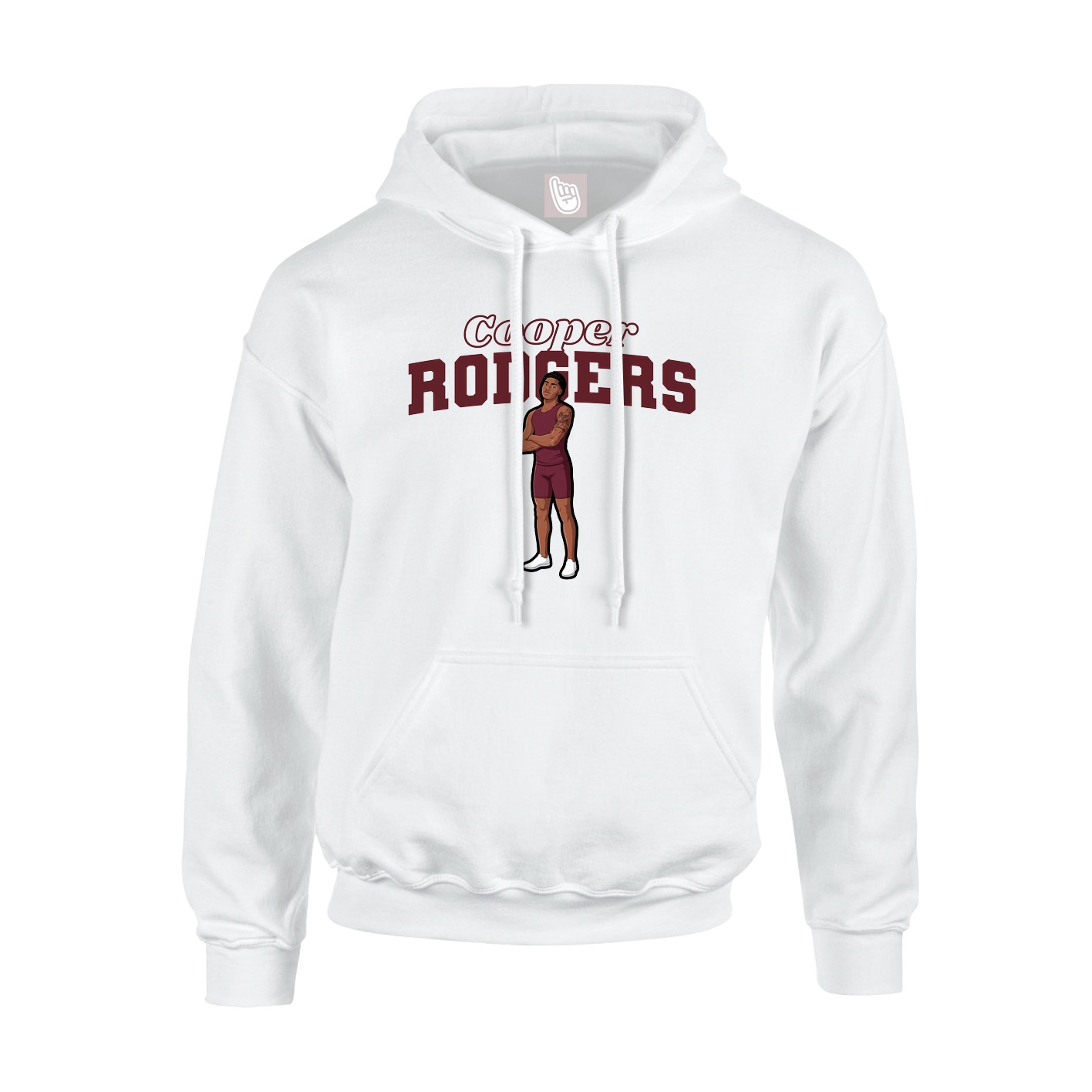 Hoodie — Name Arch in White