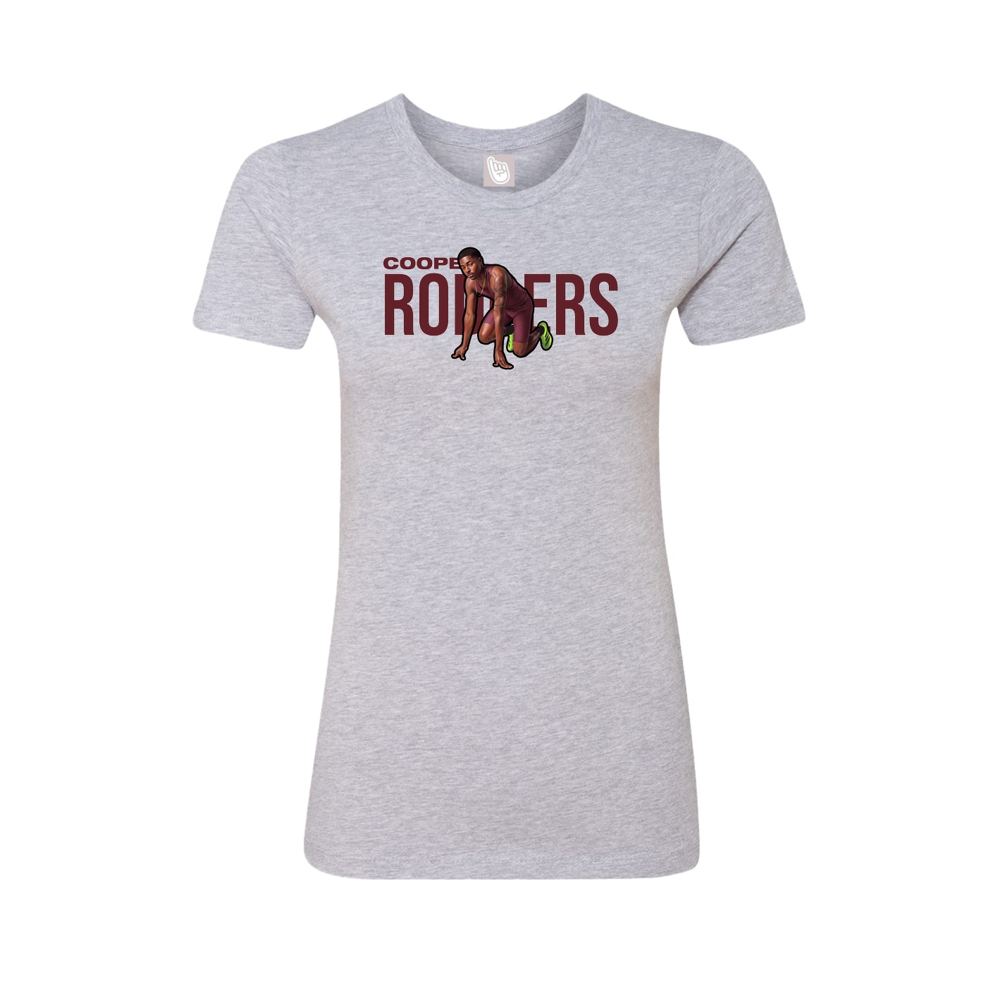 Fitted Women's Tee — Player Name in Grey