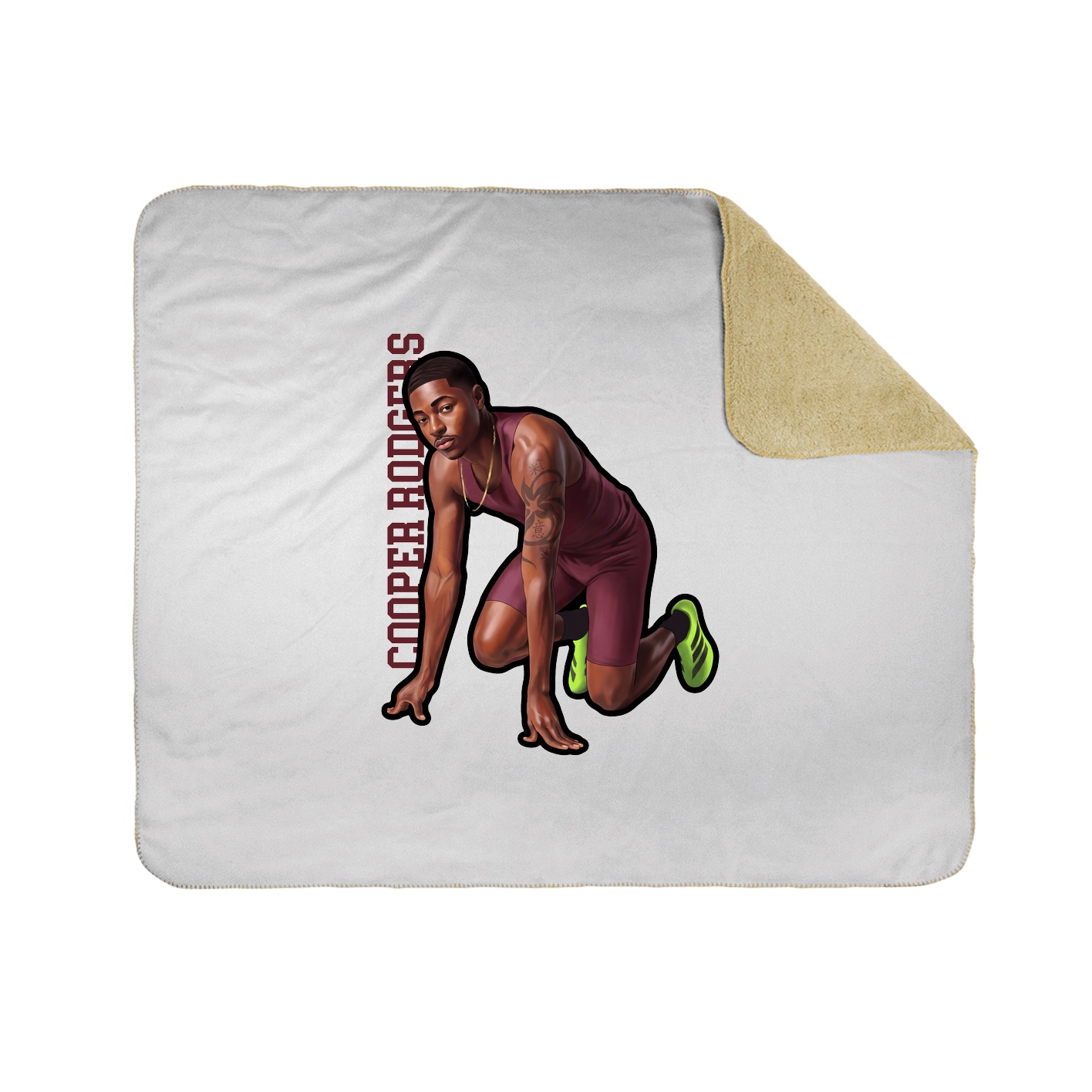 Throw Blanket — Name Vertical in White
