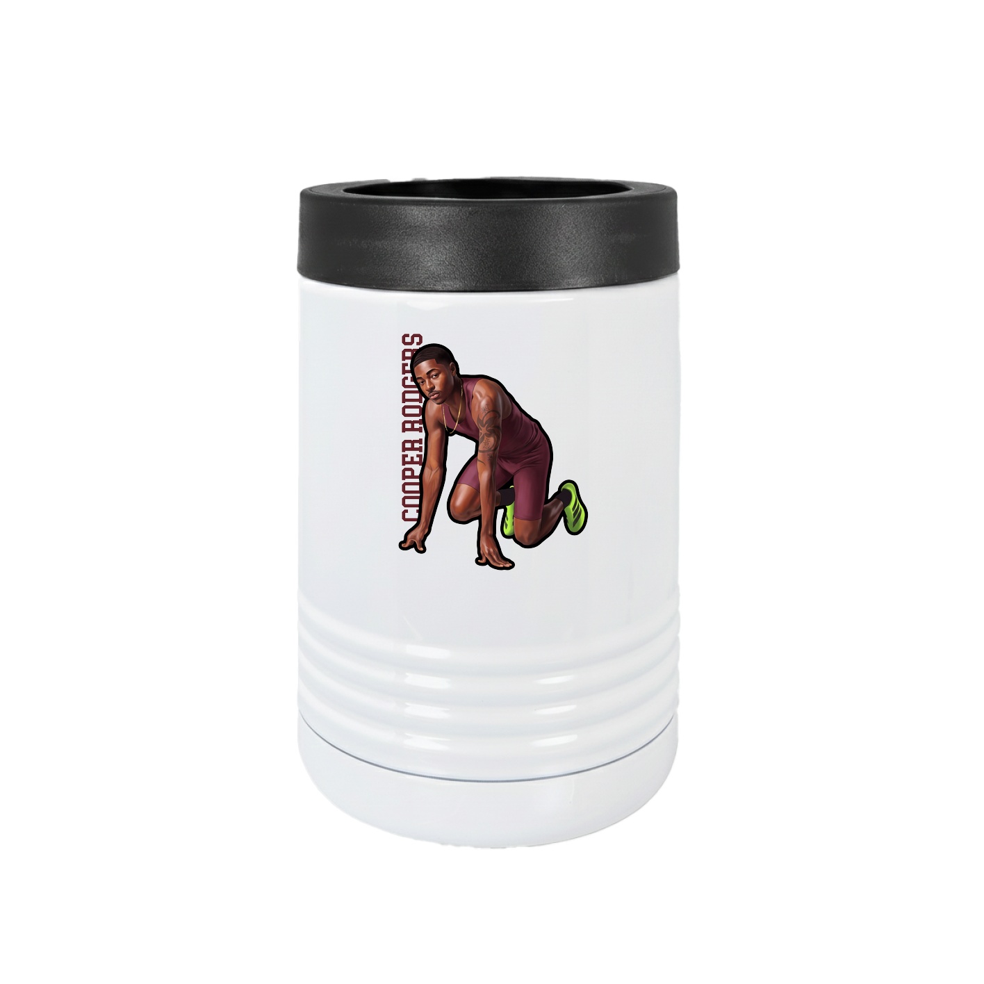 Beverage Holder — Name Vertical in White