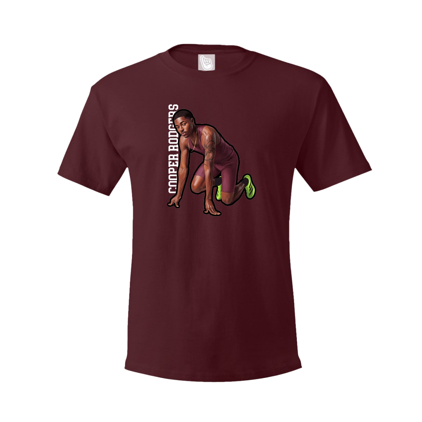 Tee — Name Vertical in Maroon