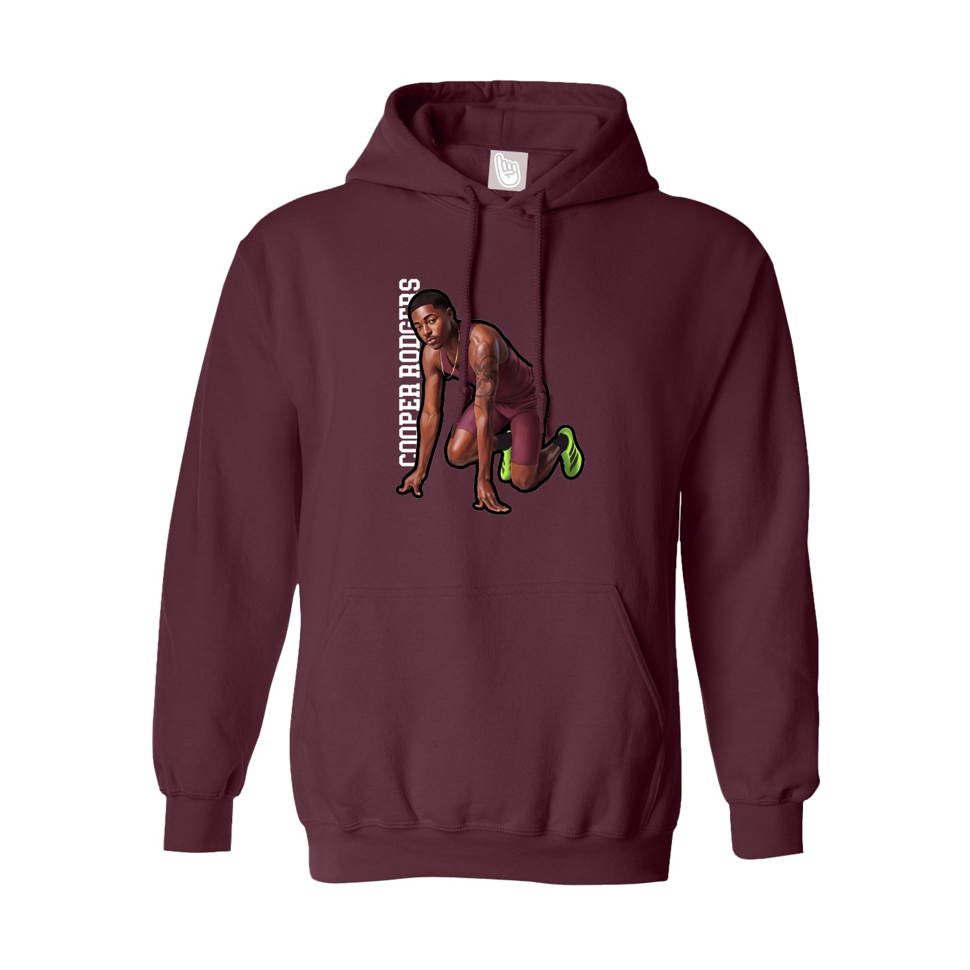 Youth Hoodie — Name Vertical in Maroon