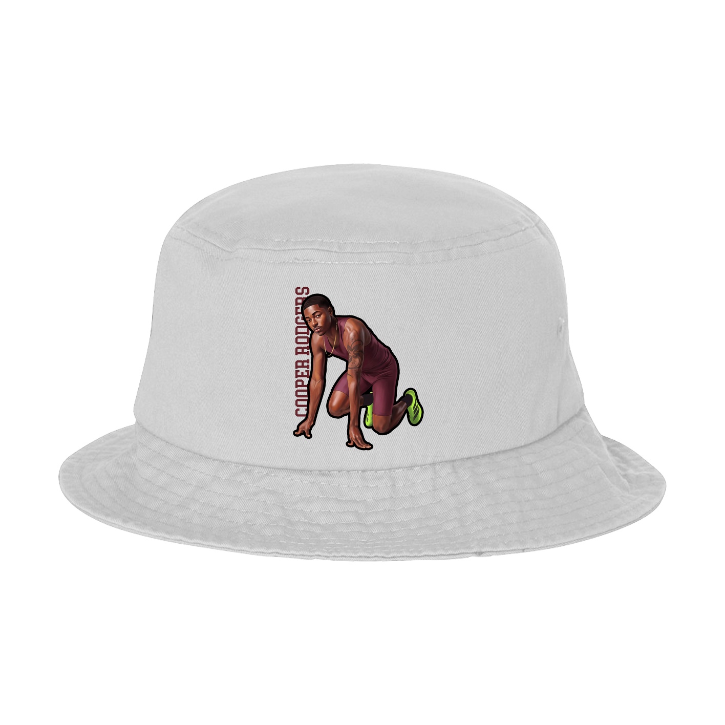 Bucket Cap — Name Vertical in White