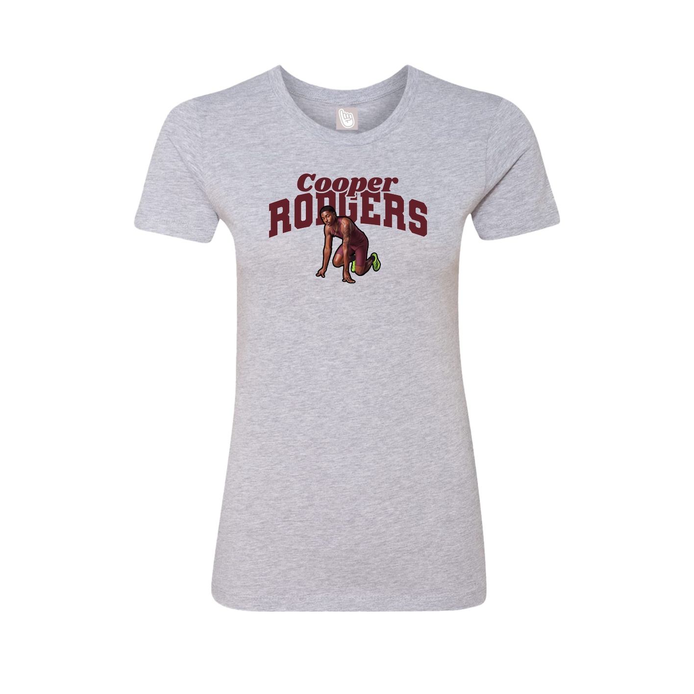 Fitted Women's Tee — Signature Arch in Grey