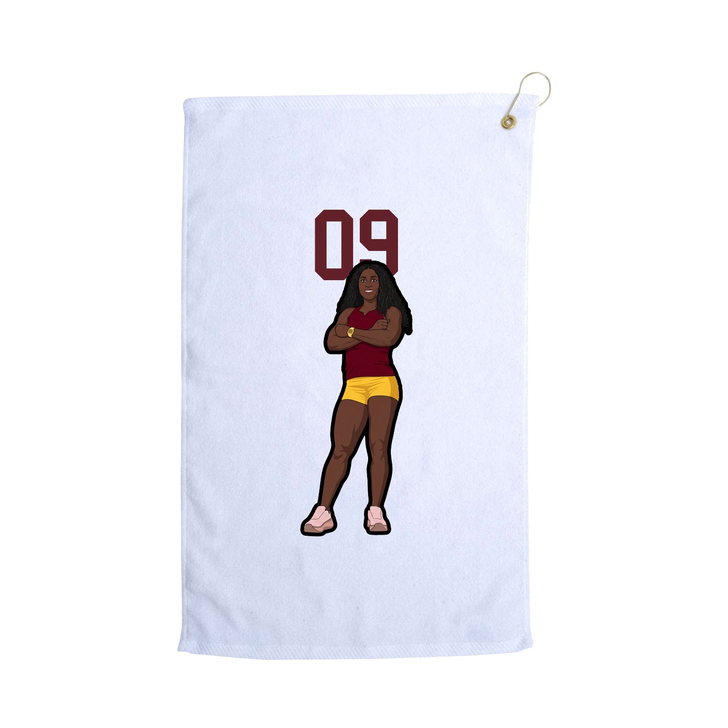 Golf Towel — Number Top in White