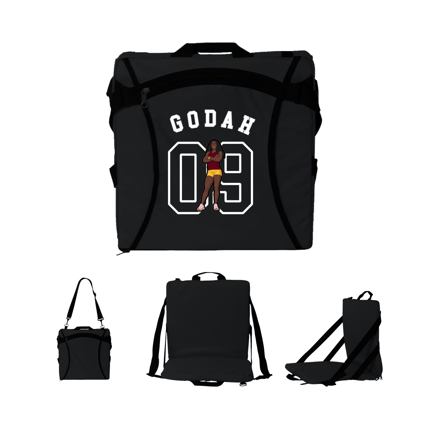 Folding Stadium Seat — Shirsey Arch in Black