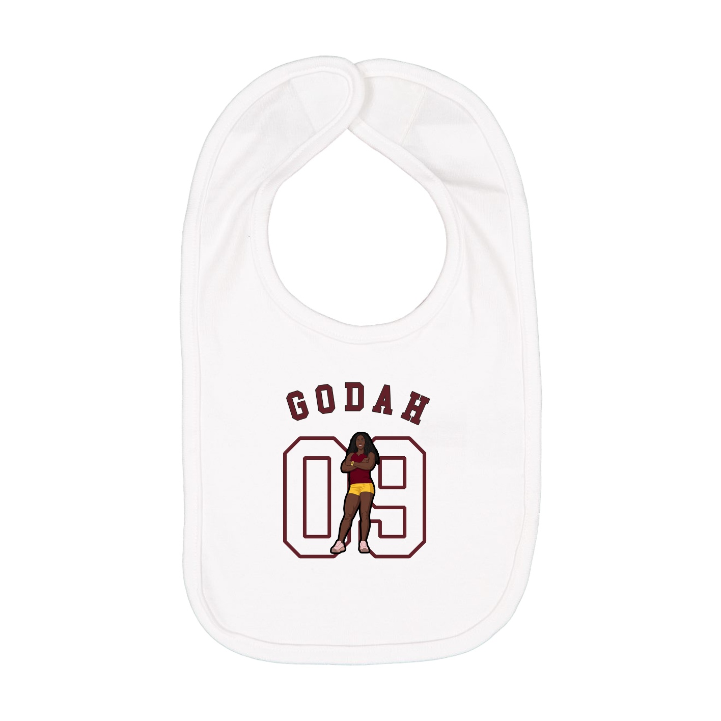 Infant Bib — Shirsey Arch in White