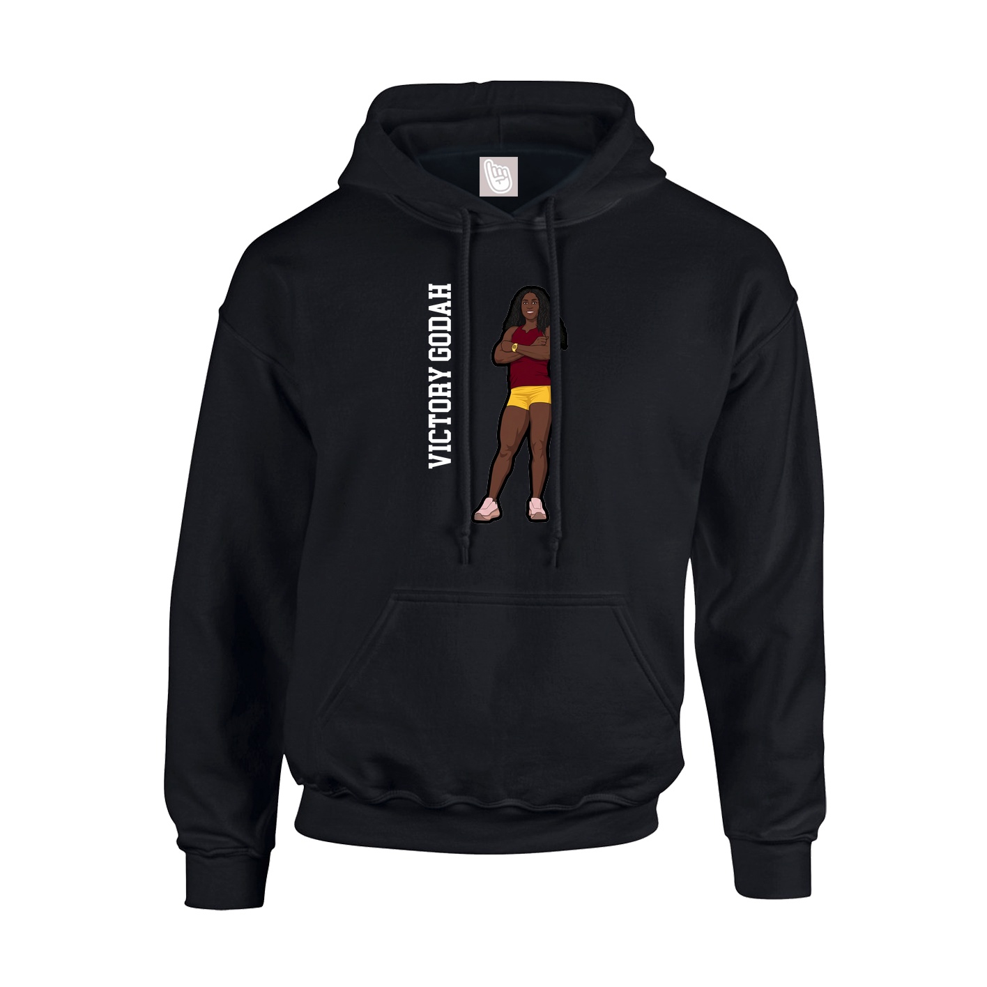 Hoodie — Name Vertical in Black