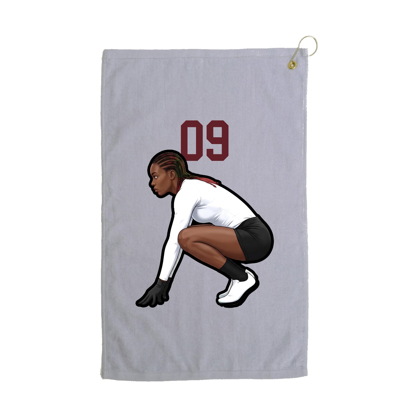 Golf Towel — Number Top in Grey