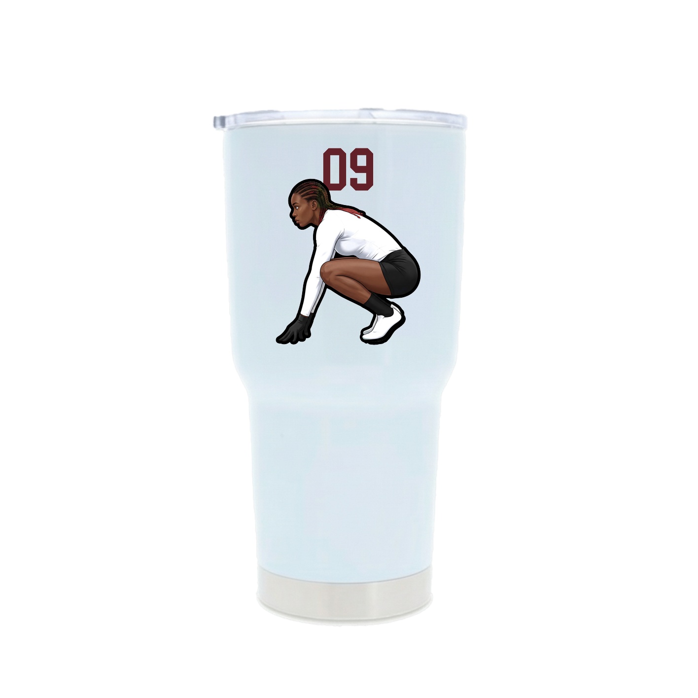 30oz Stainless Steel Tumbler — Number Top in White