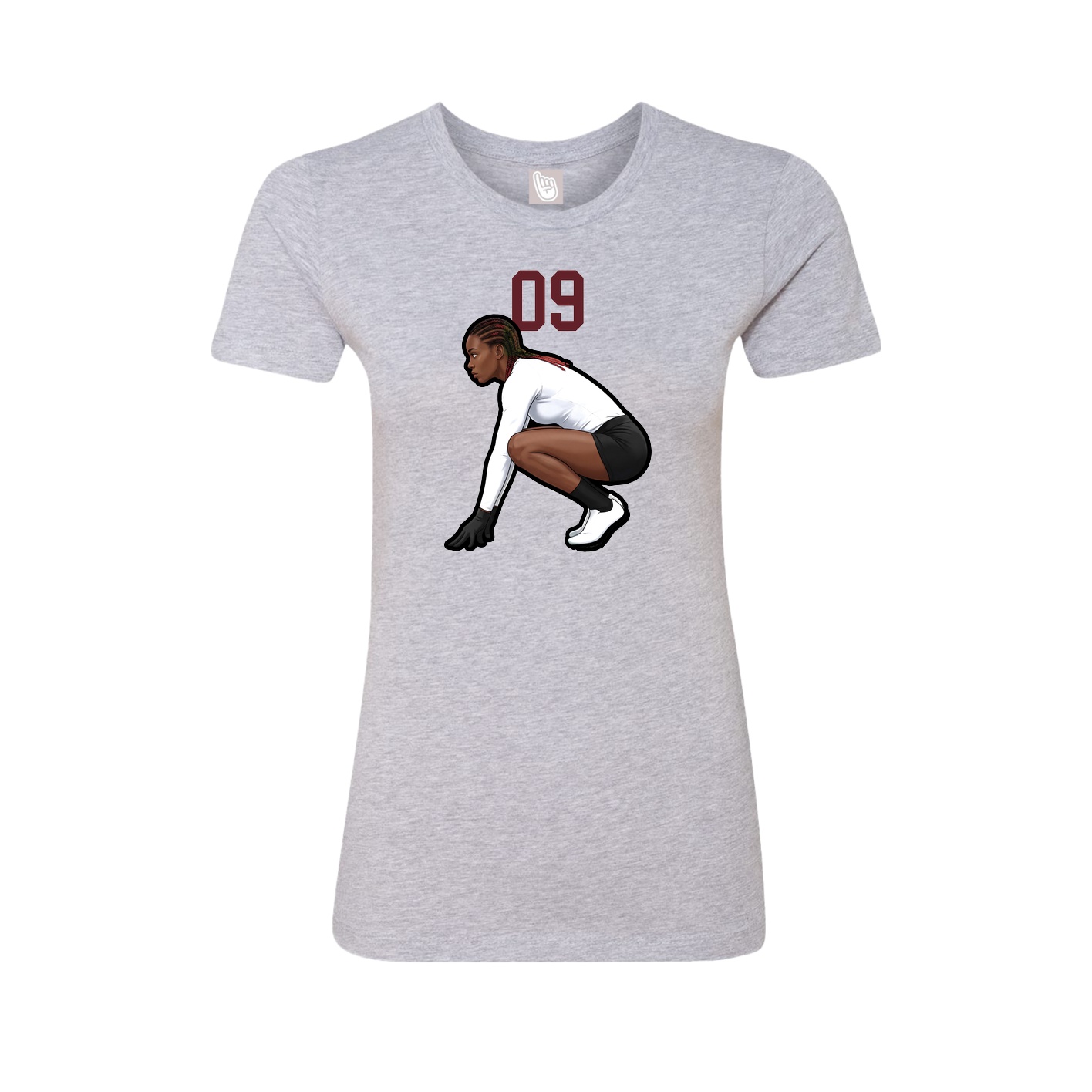 Fitted Women's Tee — Number Top in Grey