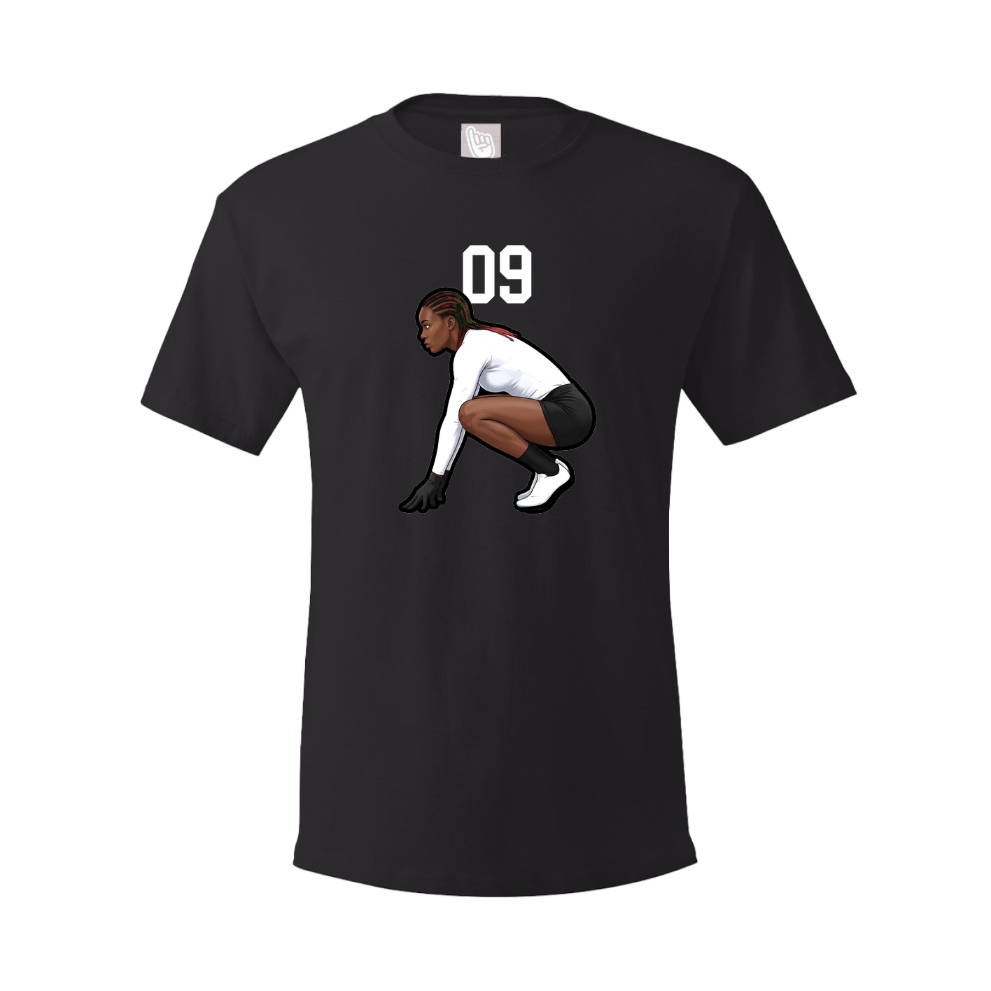 Youth Tee — Number Top in Black