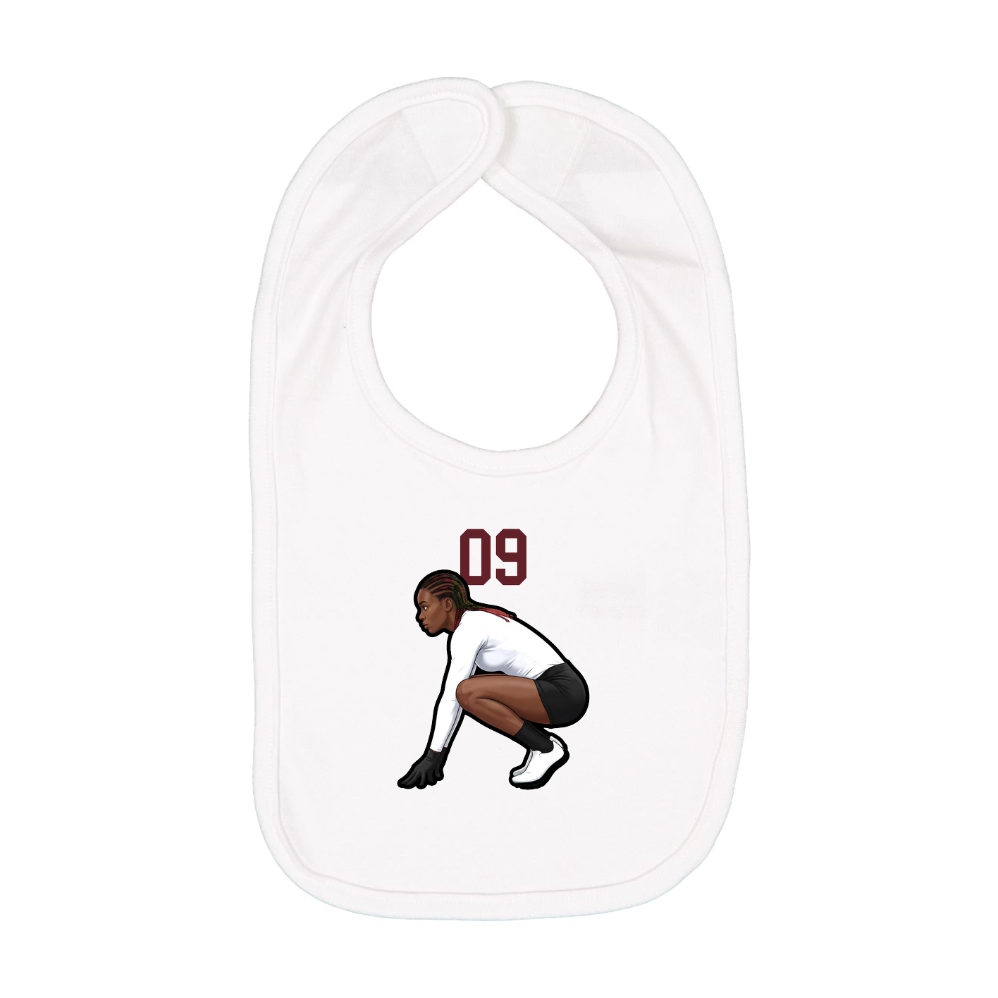 Infant Bib — Number Top in White