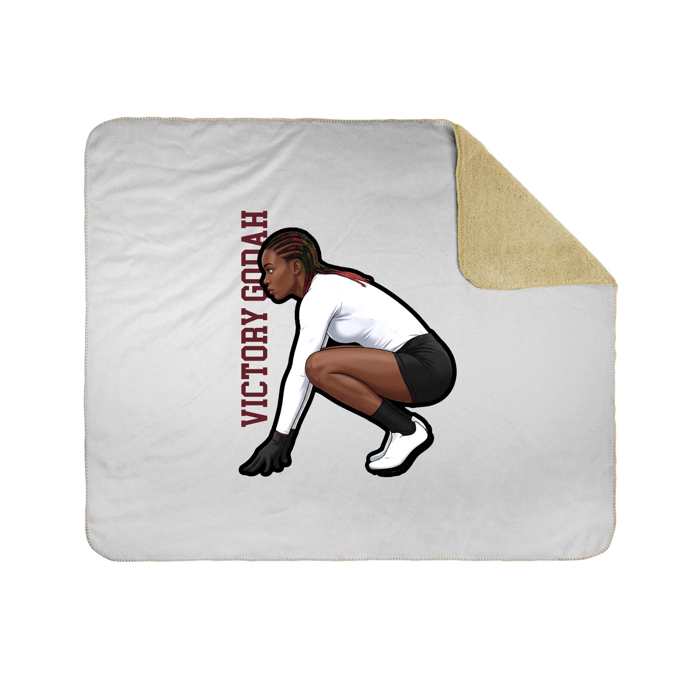 Throw Blanket — Name Vertical in White