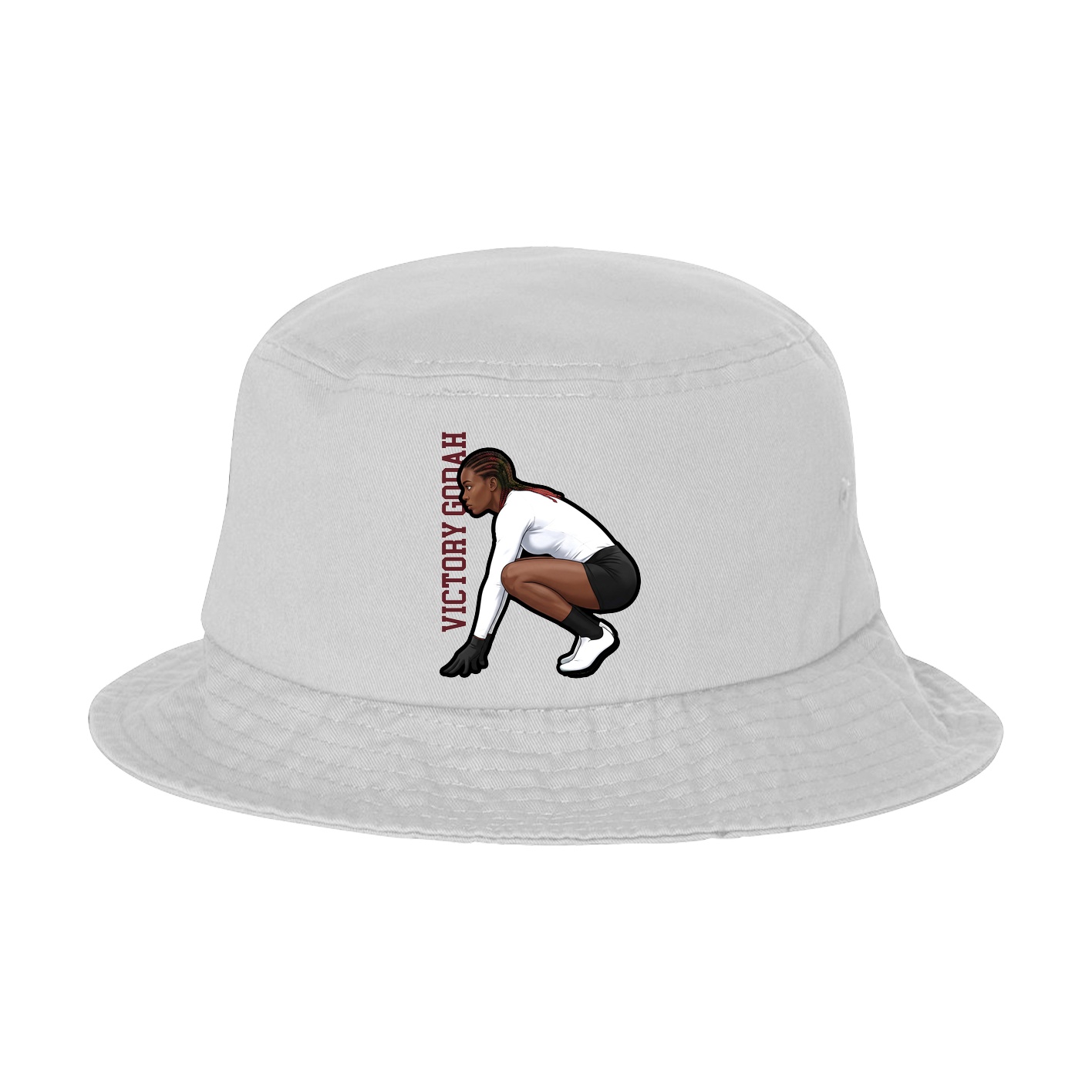 Bucket Cap — Name Vertical in White