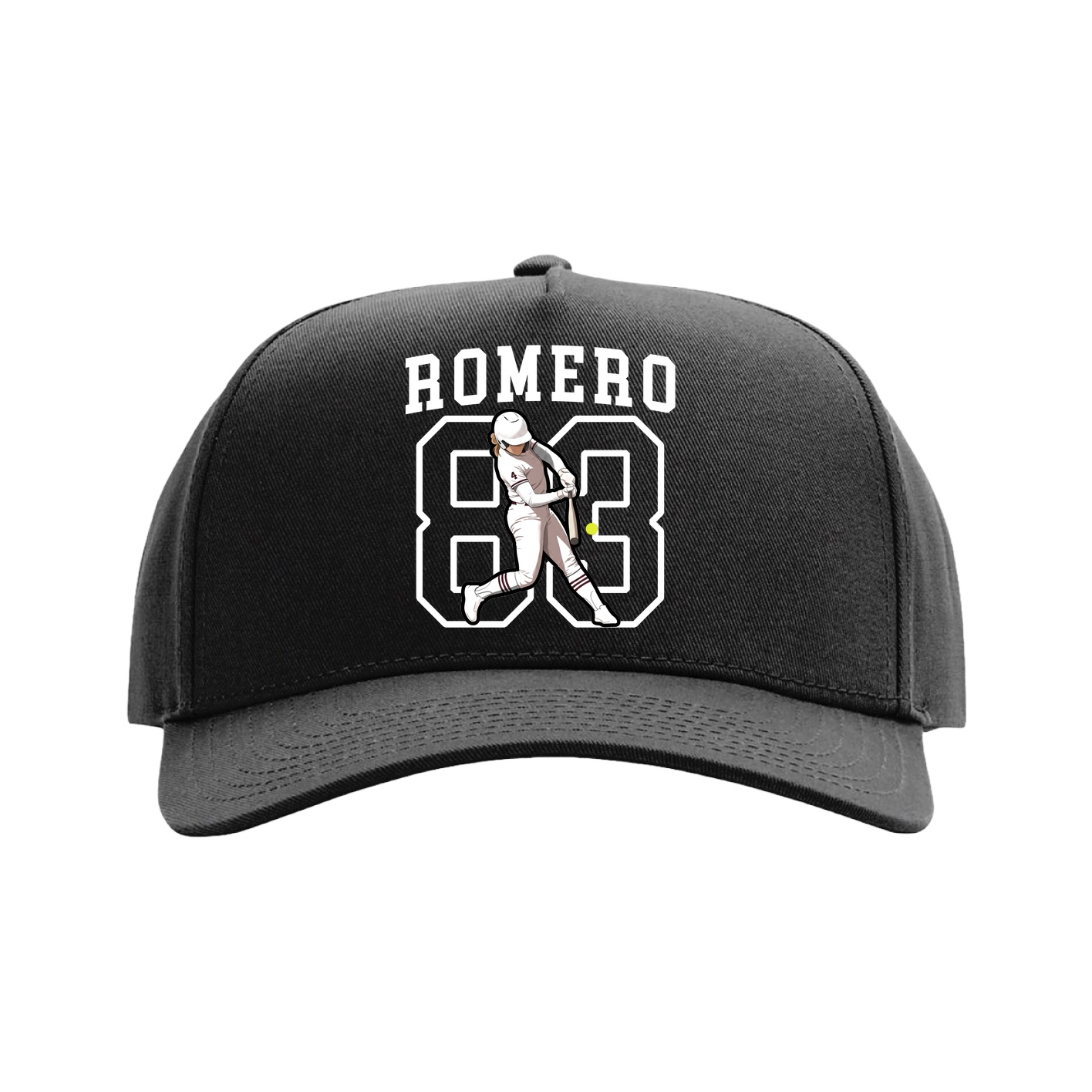 Full Fabric Five-Panel Champ Cap — Shirsey in Black