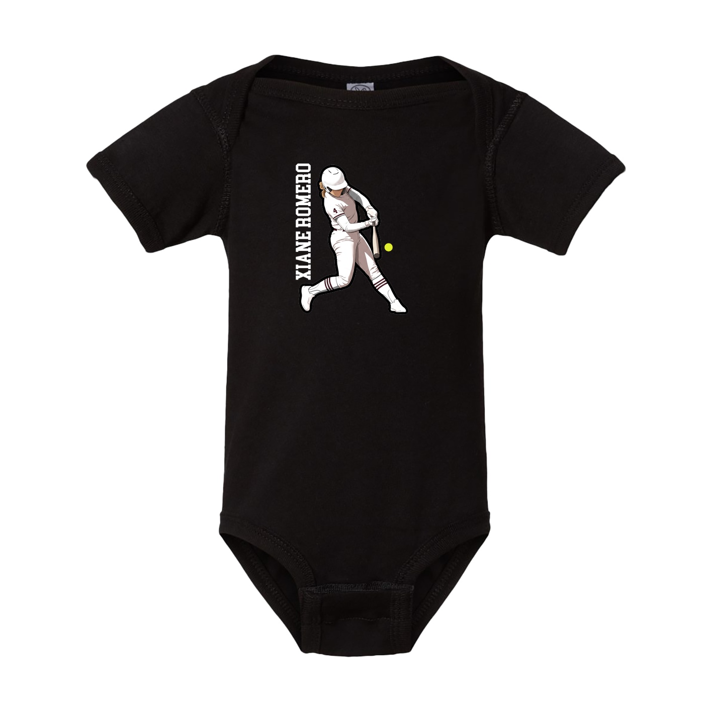 Baby Onesie — Name Vertical in Black