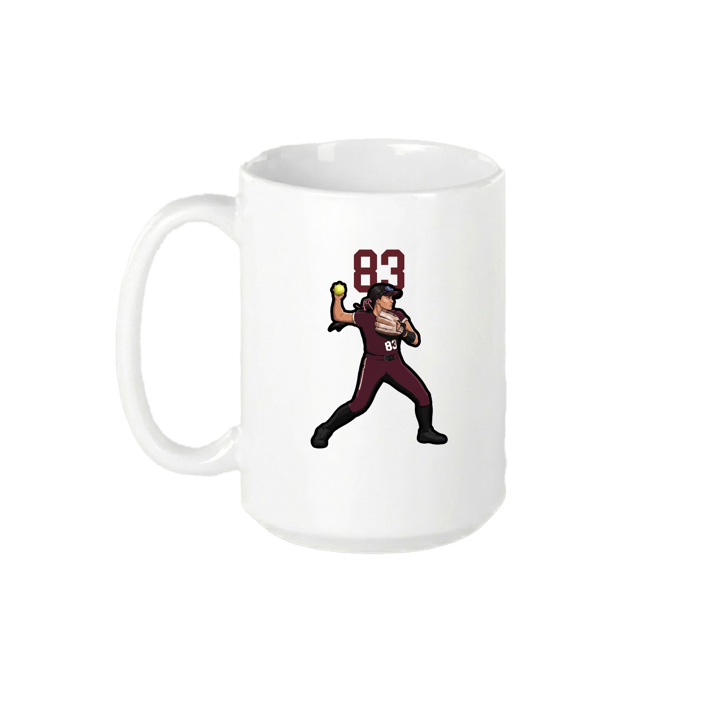 15oz Coffee Mug — Number Top in White