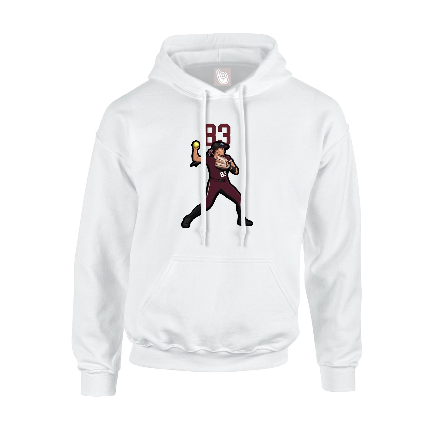 Youth Hoodie — Number Top in White