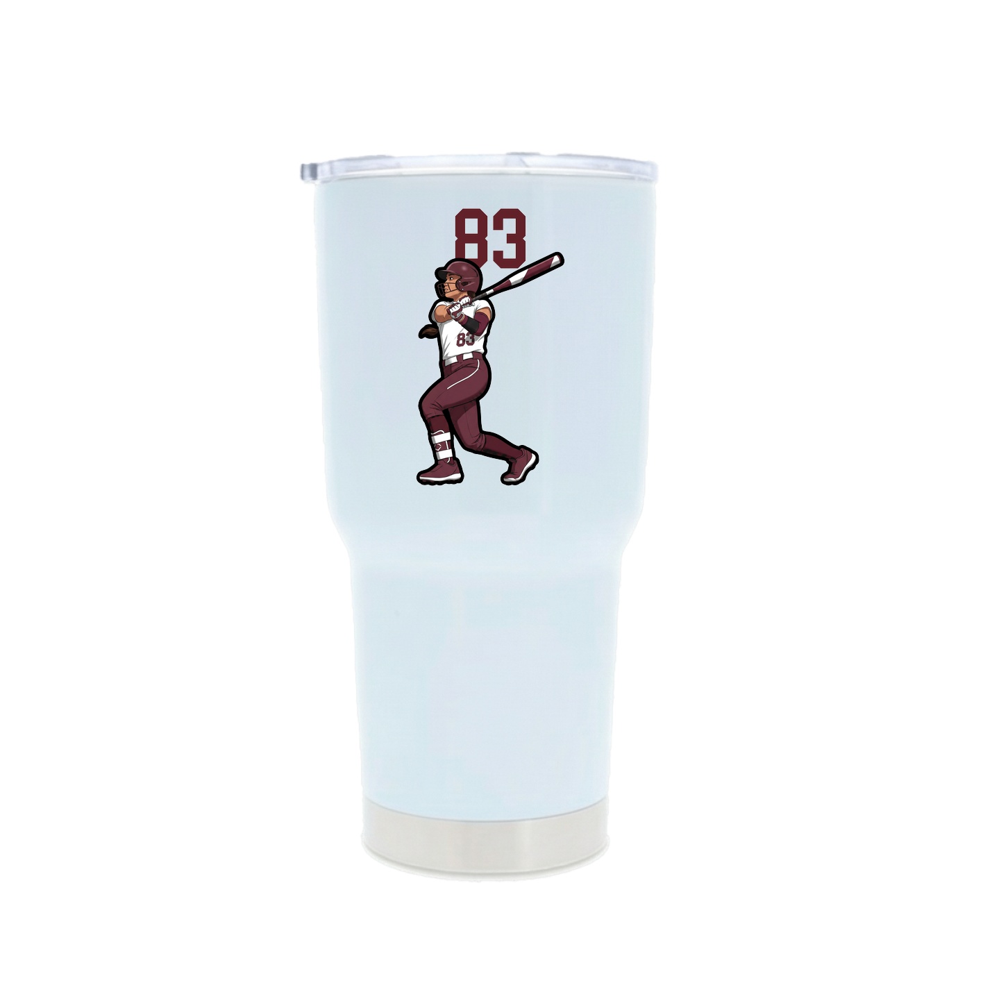 30oz Stainless Steel Tumbler — Number Top in White