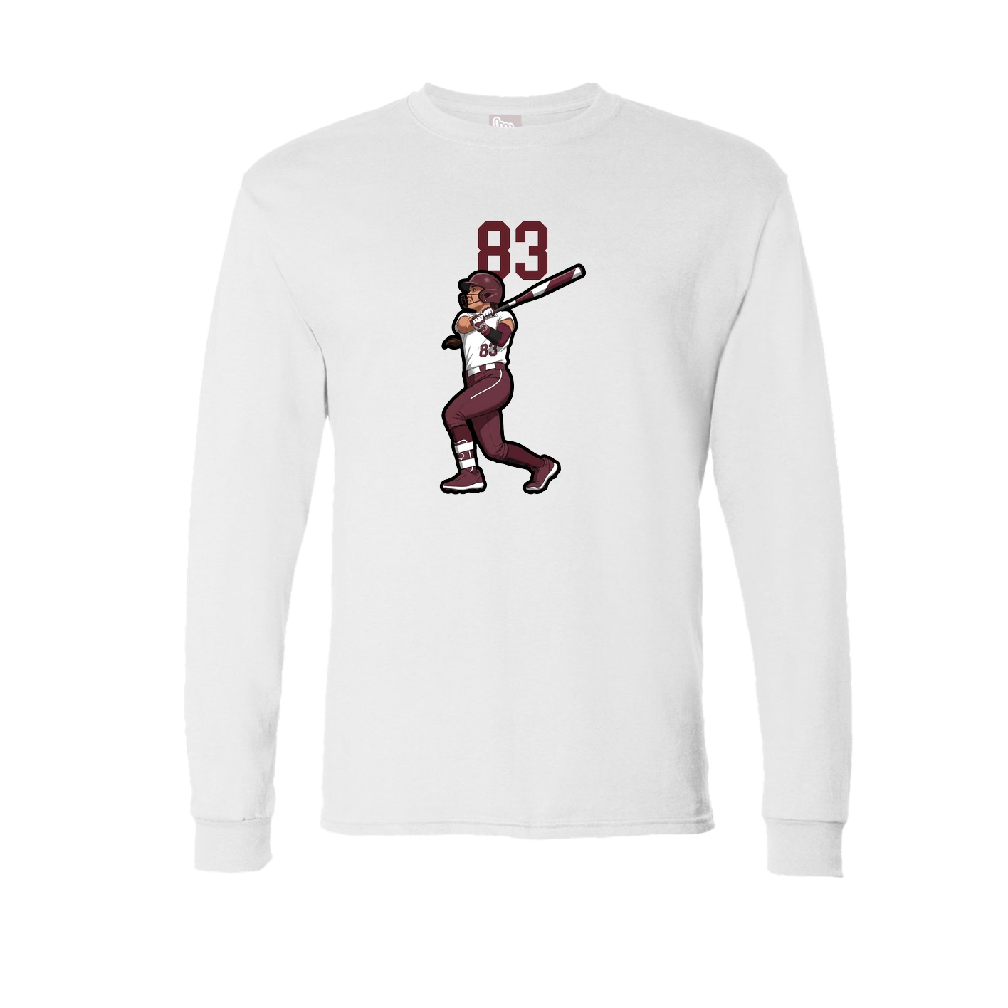 Long Sleeve Tee — Number Top in White
